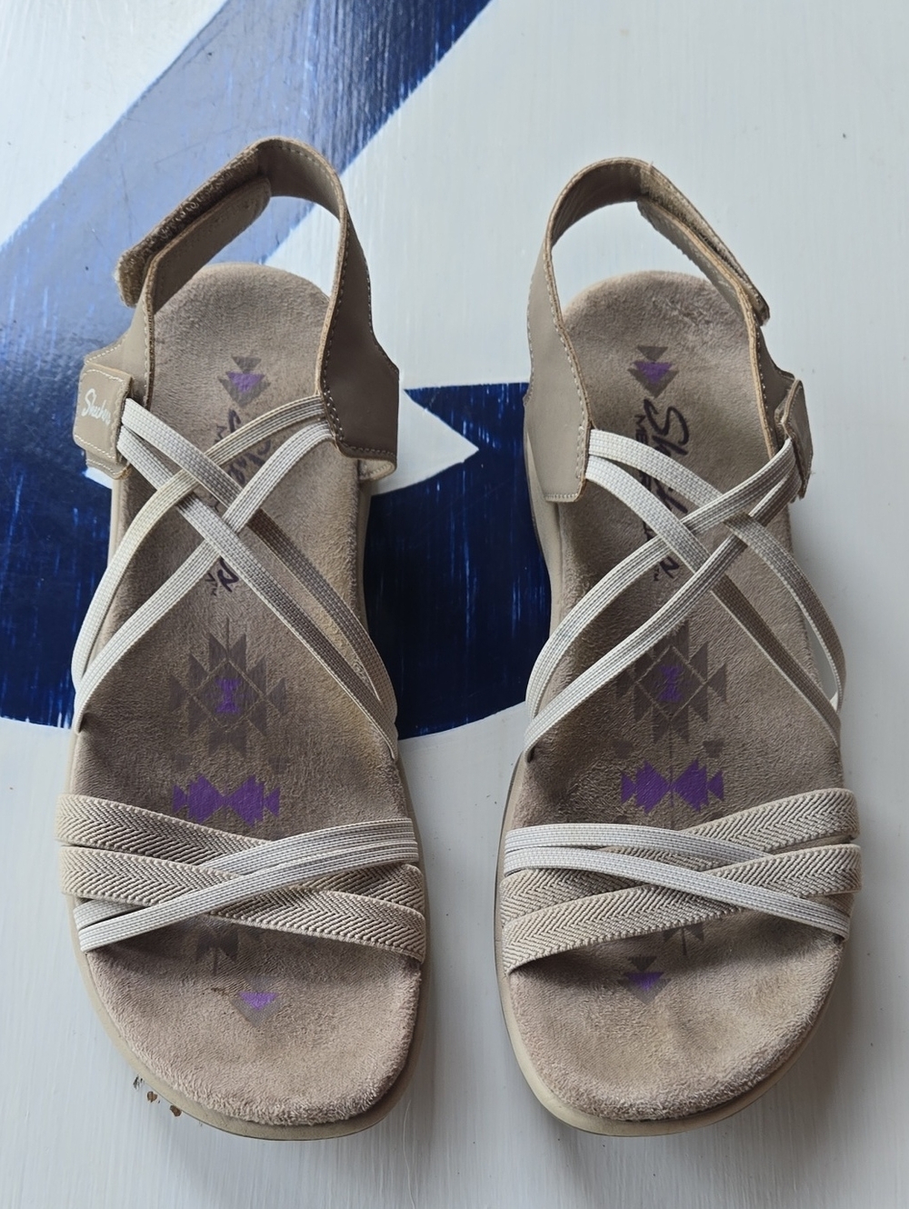 Skechers Reggae Slim Simply Stretch Tan  Sandal Size US 7 - Picture 3 of 10